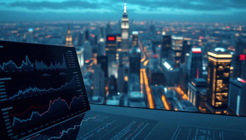 A meticulous risk assessment visualization showcasing a dynamic network of interconnected factors. In the foreground, a sleek data dashboard displays key metrics and insights, rendered in a clean, minimalist style. The middle ground features a 3D wireframe model, projecting a complex web of causal relationships and probabilities. In the background, a panoramic view of a bustling financial district, bathed in a cool, technological ambiance, hints at the real-world context. Cinematic lighting accentuates depth and dimension, drawing the viewer's eye through the various analytical layers. An overall sense of precision, control, and data-driven decision-making permeates the scene. A meticulous risk assessment visualization showcasing a dynamic network of interconnected factors. In the foreground, a sleek data dashboard displays key metrics and insights, rendered in a clean, minimalist style. The middle ground features a 3D wireframe model, projecting a complex web of causal relationships and probabilities. In the background, a panoramic view of a bustling financial district, bathed in a cool, technological ambiance, hints at the real-world context. Cinematic lighting accentuates depth and dimension, drawing the viewer's eye through the various analytical layers. An overall sense of precision, control, and data-driven decision-making permeates the scene.