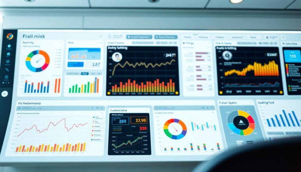 A sleek, high-tech dashboard displays an array of risk management tools, with intuitive visualizations and interactive charts. Colorful graphs and diagrams populate the foreground, showcasing key performance indicators, risk metrics, and real-time data analytics. The middle ground features intuitive control panels and customizable settings, allowing users to navigate and manipulate the data with precision. In the background, a minimalist interface with clean lines and a neutral color palette creates a sense of professionalism and sophistication. Subtle lighting accentuates the dashboard's features, creating a sense of depth and clarity. The overall composition conveys a powerful, data-driven approach to informed decision-making in risk management. A sleek, high-tech dashboard displays an array of risk management tools, with intuitive visualizations and interactive charts. Colorful graphs and diagrams populate the foreground, showcasing key performance indicators, risk metrics, and real-time data analytics. The middle ground features intuitive control panels and customizable settings, allowing users to navigate and manipulate the data with precision. In the background, a minimalist interface with clean lines and a neutral color palette creates a sense of professionalism and sophistication. Subtle lighting accentuates the dashboard's features, creating a sense of depth and clarity. The overall composition conveys a powerful, data-driven approach to informed decision-making in risk management.