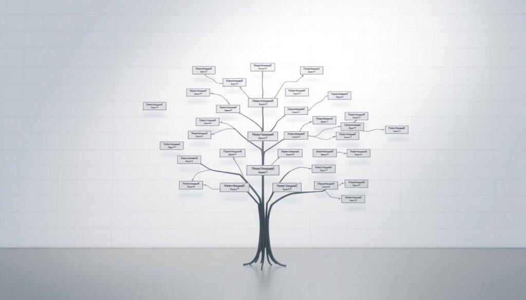 Detailed decision tree diagram depicting analytical tools for risk management. Foreground shows a branching tree-like structure with various decision nodes and outcome paths, rendered in realistic 3D. Middle ground features a clean white background with subtle grid lines, creating a sense of organization and clarity. Background casts a soft, directional lighting that highlights the depth and dimensionality of the decision tree, conveying a professional, data-driven atmosphere. The overall composition emphasizes the analytical nature of the tools, their logical flow, and their application in evaluating risks and uncertainties. Detailed decision tree diagram depicting analytical tools for risk management. Foreground shows a branching tree-like structure with various decision nodes and outcome paths, rendered in realistic 3D. Middle ground features a clean white background with subtle grid lines, creating a sense of organization and clarity. Background casts a soft, directional lighting that highlights the depth and dimensionality of the decision tree, conveying a professional, data-driven atmosphere. The overall composition emphasizes the analytical nature of the tools, their logical flow, and their application in evaluating risks and uncertainties.