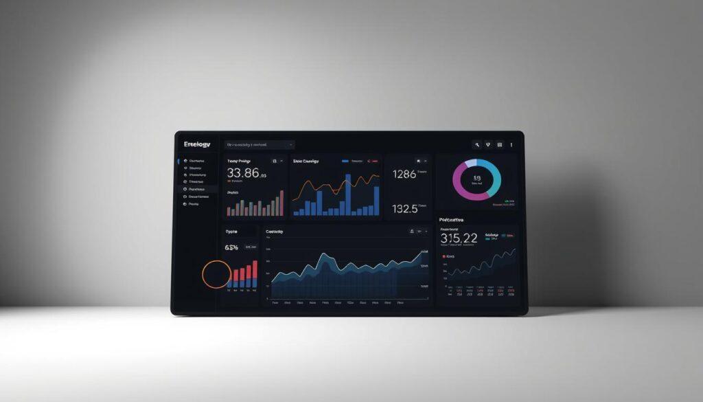 Sleek and modern data analysis dashboard set against a minimalist, monochrome backdrop. In the foreground, an intuitive interface with crisp visualizations and interactive charts, conveying key insights and metrics. The middle ground features a clean, uncluttered layout, with carefully curated data points and analytical tools arranged for optimal productivity. Subtle lighting casts a soft glow, creating a professional, sophisticated atmosphere. The overall composition suggests a powerful, yet user-friendly platform for strategic decision-making, tailored to the needs of risk management analysts.