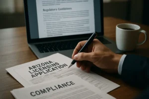 Arizona Licensing Regulations review with compliance files and financial controls