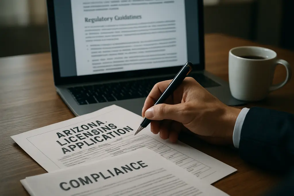 Arizona Licensing Regulations review with compliance files and financial controls