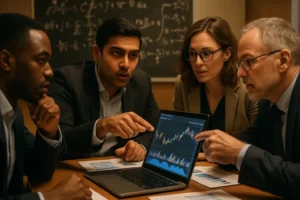Kalshi legal modeling dashboard with risk charts and legal event timelines