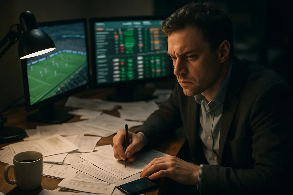 Analysts reviewing live betting risk dashboards during an in-play trading session