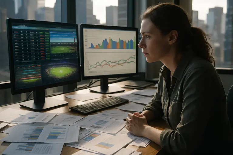 Analyst comparing regulated betting markets on multiple screens