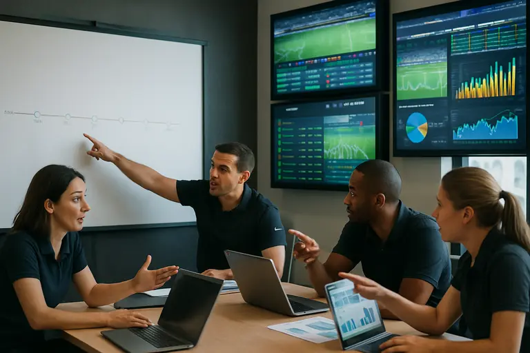 Legal and compliance team preparing AI disclosure files in a meeting room