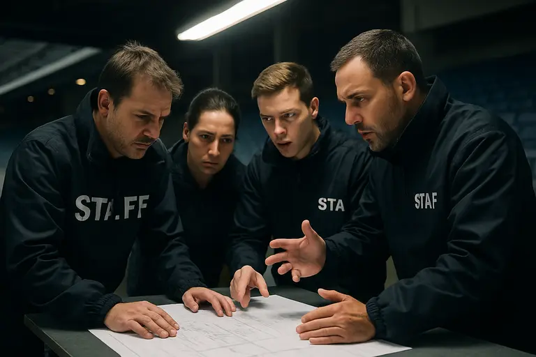 Operations leaders coordinating a regulatory response in a conference room