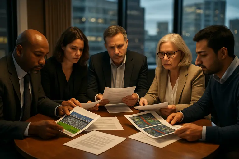 Policy analyst reviewing event contract categories on a monitor