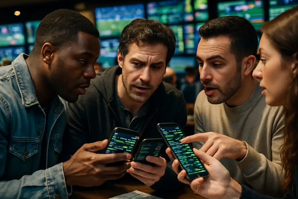 Analyst reviewing prediction market regulations and sportsbook revenue charts