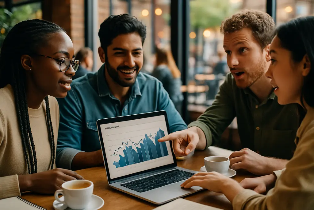 Prediction market risk dashboard with analysts reviewing consumer activity trends