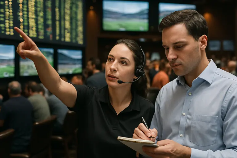 Risk team monitoring sports market activity and account alerts on screens