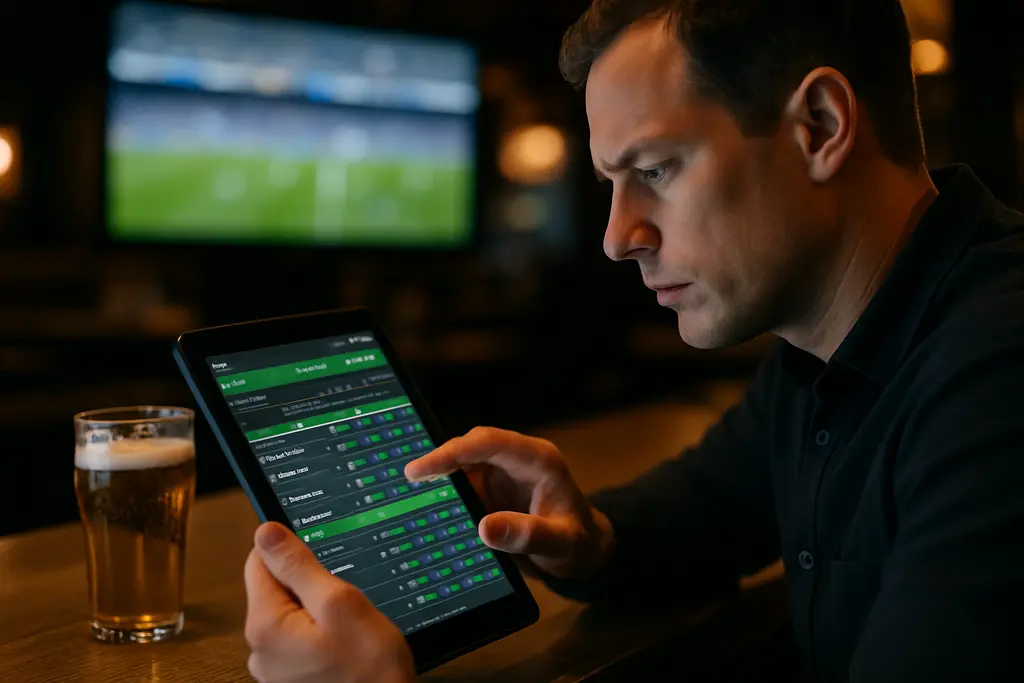 Sportsbook AI Scrutiny review with analysts examining risk dashboards in a compliance office