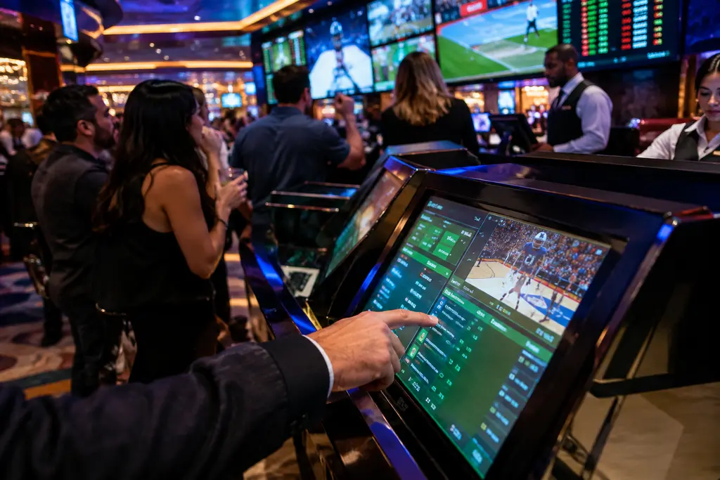 Analyst reviewing Sportsbook Revenue Strategy charts and tax policy notes